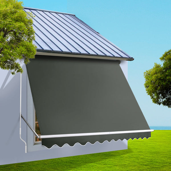 Instahut Window Fixed Pivot Arm Awning Outdoor Blinds Retractable Canopy3.1X2.1M Instahut