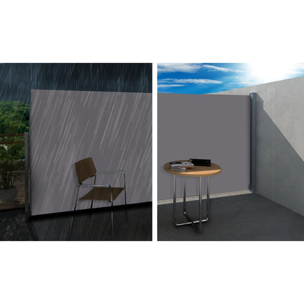 Instahut Side Awning Sun Shade Outdoor Blinds Retractable Screen 1.4X3M GR Instahut