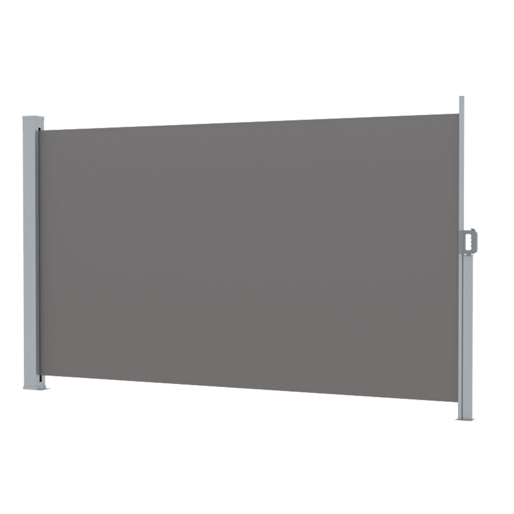 Instahut Side Awning Sun Shade Outdoor Blinds Retractable Screen 1.8X3M Grey Instahut
