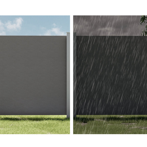 Instahut Side Awning Sun Shade Outdoor Blinds Retractable Screen 1.8X3M Grey Instahut