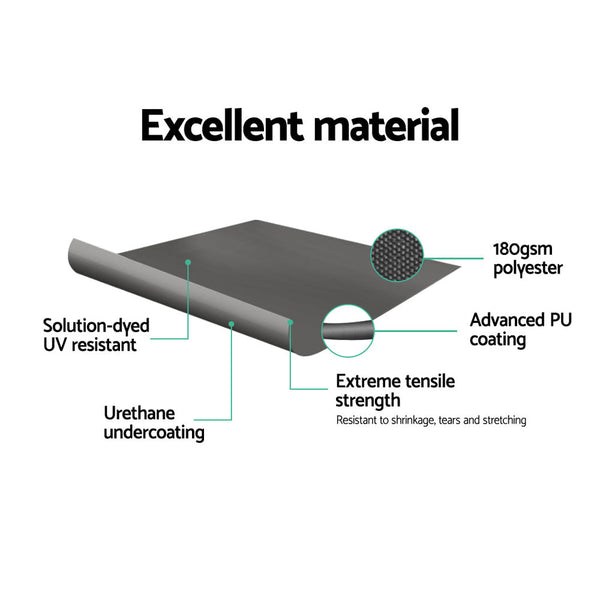 Instahut Side Awning Sun Shade Outdoor Blinds Retractable Screen 2X3M Grey Does not apply