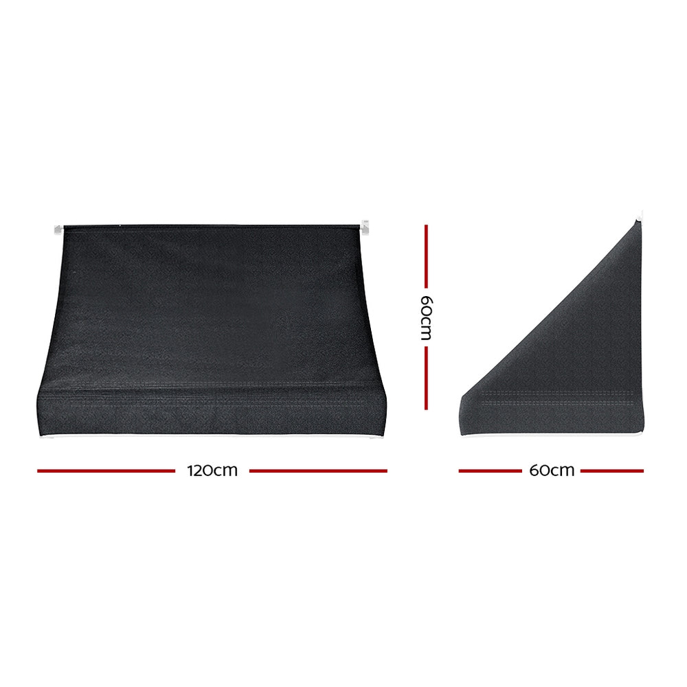 Instahut Side Awning Sun Shade Outdoor Blinds Balcony Screen 1.2X0.6X0.6M Instahut