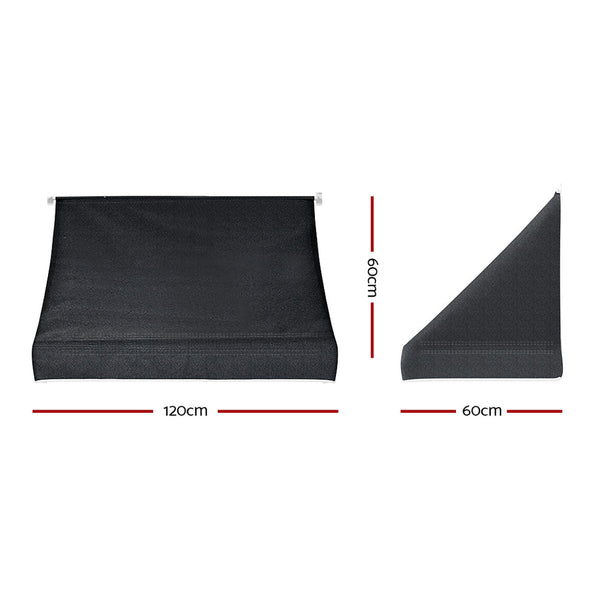 Instahut Side Awning Sun Shade Outdoor Blinds Balcony Screen 1.2X0.6X0.6M Instahut