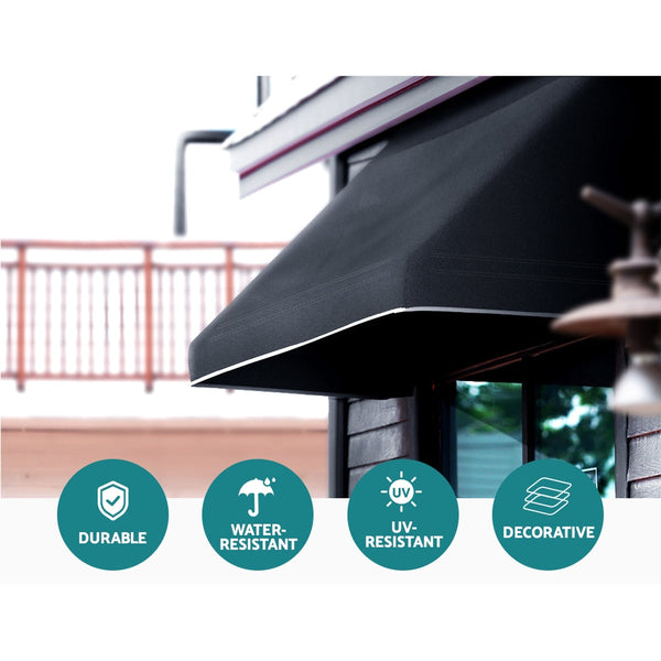 Instahut Side Awning Sun Shade Outdoor Blinds Balcony Screen 1.2X0.6X0.6M Instahut