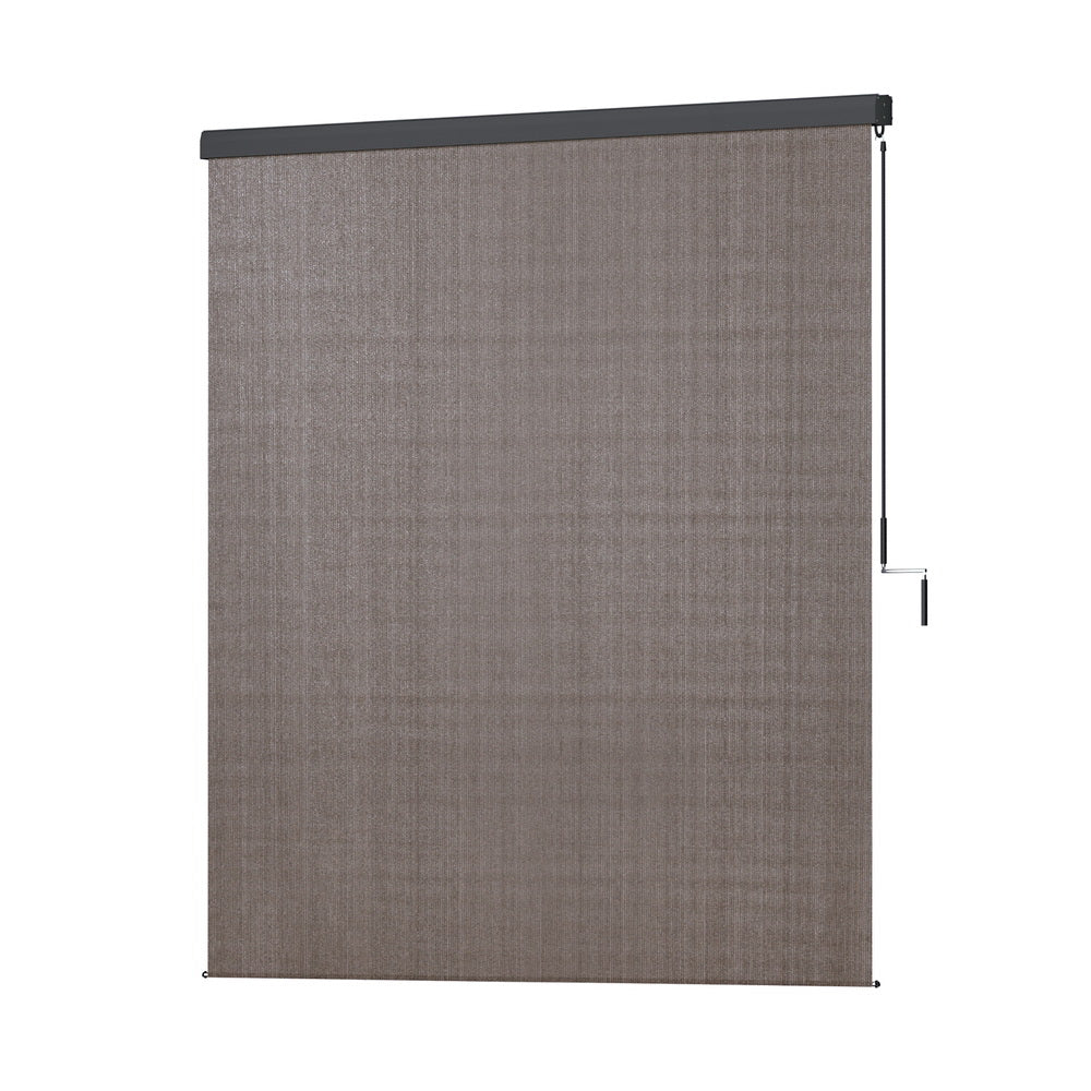 Instahut Outdoor Blinds Light Filtering Roll Down Awning Shade 2.1X2.5M Brown Instahut
