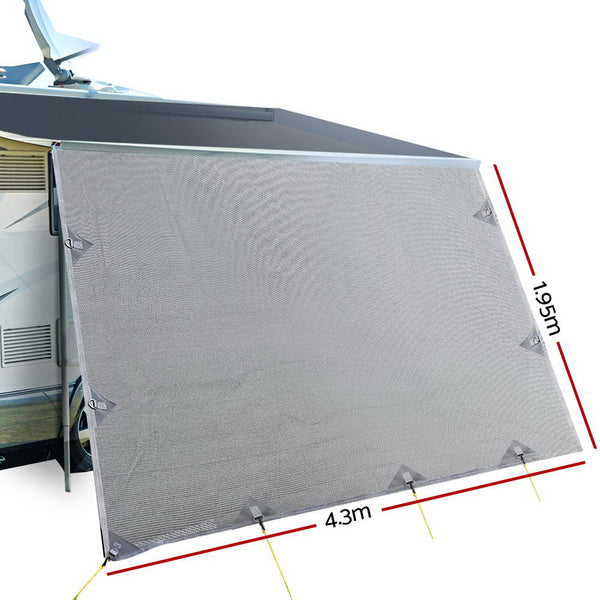 Caravan Privacy Screens Roll Out Awning 4.3X1.95M End Wall Side Sun Shade Screen freeshipping - Awezingly