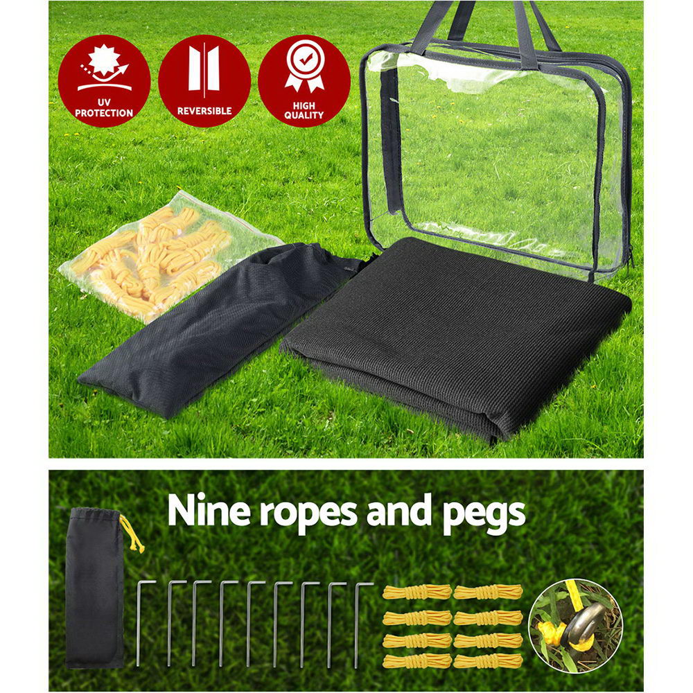 Black Caravan Privacy Screen 1.95 x 2.2M End Wall or Side Sun Shade Roll Out Does not apply