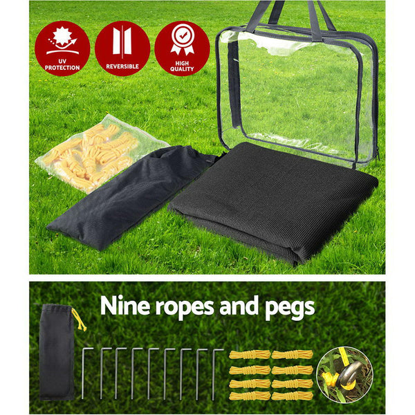Black Caravan Privacy Screen 1.95 x 2.2M End Wall or Side Sun Shade Roll Out Does not apply