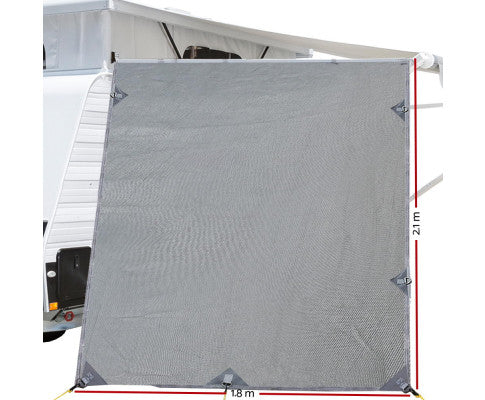 Pop Top Caravan Privacy Screen 2.1 x 1.8M Sun Shade End Wall Roll Out Awning freeshipping - Awezingly