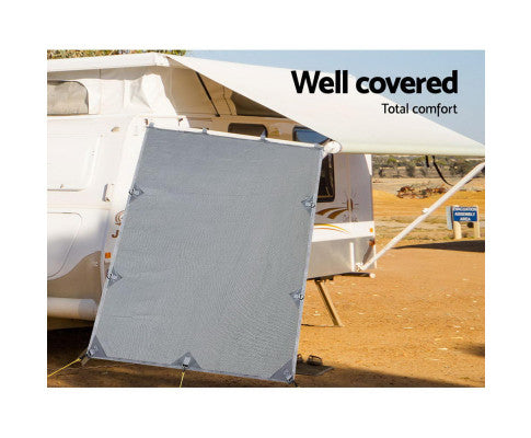 Pop Top Caravan Privacy Screen 2.1 x 1.8M Sun Shade End Wall Roll Out Awning freeshipping - Awezingly