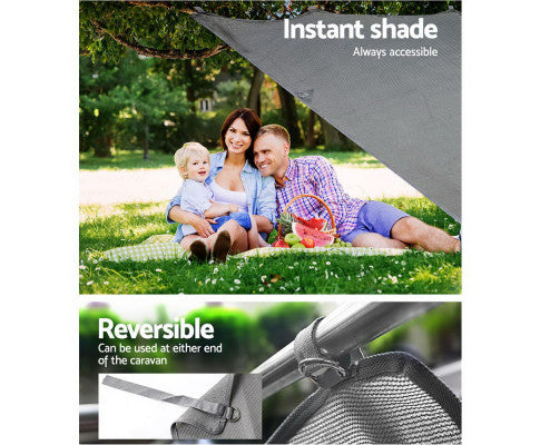 Pop Top Caravan Privacy Screen 2.1 x 1.8M Sun Shade End Wall Roll Out Awning freeshipping - Awezingly