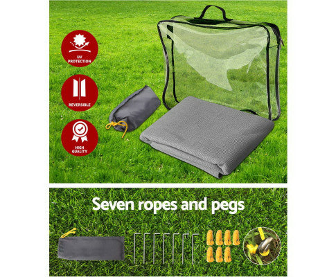 Grey Caravan Privacy Screen 1.95 x 2.2M End Wall Side Sun Shade Roll Out Awning freeshipping - Awezingly