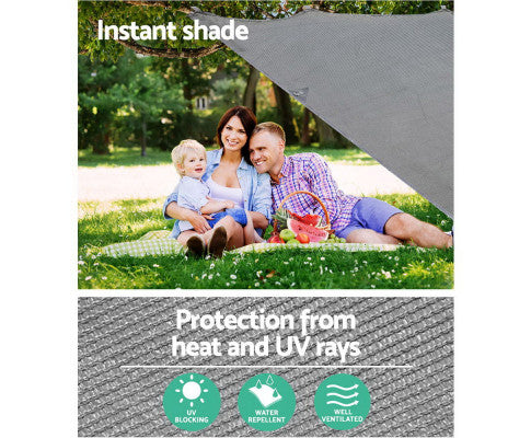 Grey Caravan Privacy Screen 1.95 x 2.2M End Wall Side Sun Shade Roll Out Awning freeshipping - Awezingly