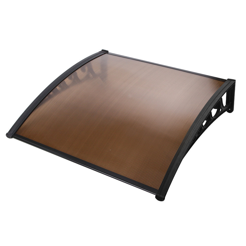 Instahut Window Door Awning Outdoor Door Canopy Patio Awning 1mx1.2m DIY Brown Instahut