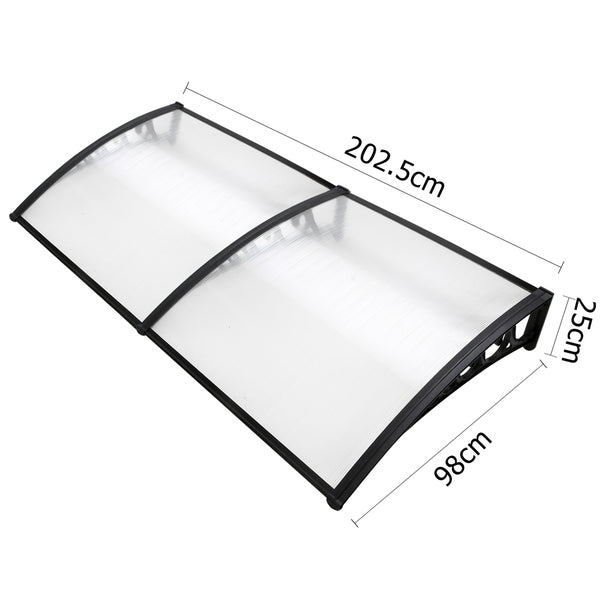 Instahut DIY Window Door Awning Shade 1 x 2m - Transparent freeshipping - Awezingly