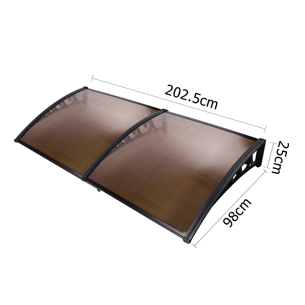 Instahut DIY Window Door Awning Shade 1 x 2m - Brown freeshipping - Awezingly
