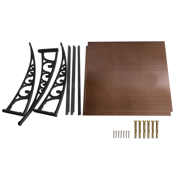 Instahut DIY Window Door Awning Shade 1 x 2m - Brown freeshipping - Awezingly