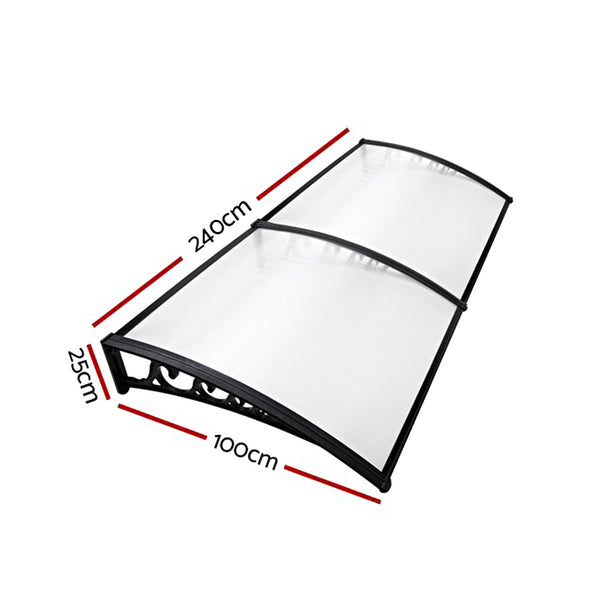 Instahut 1X2.4M Window Door Awning Canopy Rain Cover Sun Shield freeshipping - Awezingly