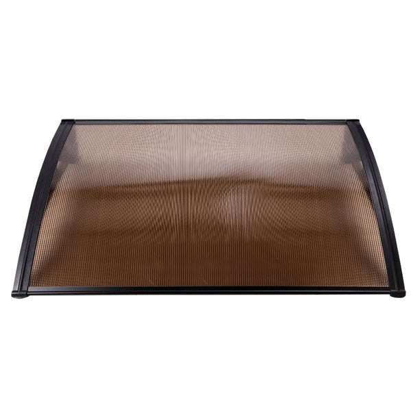 Instahut Window Door Awning 1mx2.4m Brown Hollow Sheet Plastic Frame Instahut