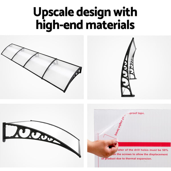 Instahut Window Door Awning Door Canopy Patio UV Sun Shield WHITE 1mx4m DIY freeshipping - Awezingly