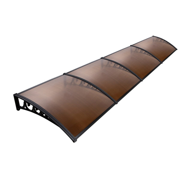 Instahut Window Door Awning Door Canopy Patio UV Sun Shield BROWN 1mx4m DIY freeshipping - Awezingly