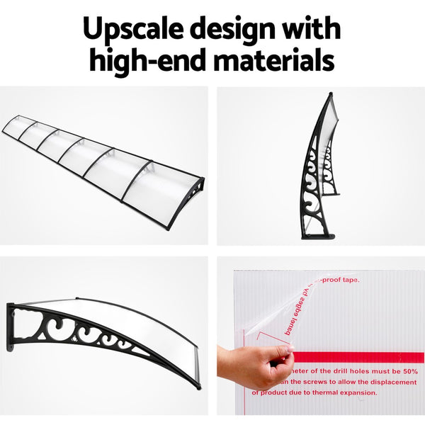 Instahut Window Door Awning Door Canopy Patio UV Sun Shield WHITE 1mx6m DIY freeshipping - Awezingly