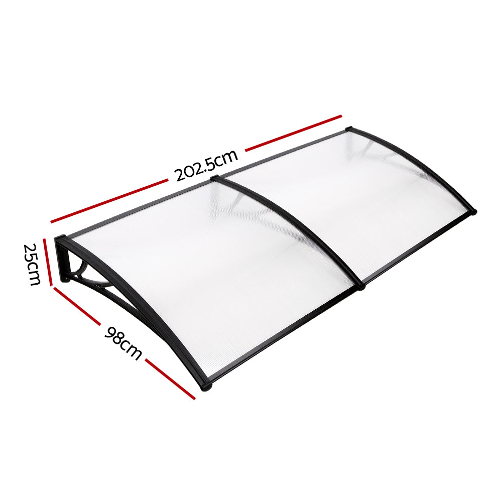 Instahut DIY Window Door Awning Shade 1 x 2m - Transparent Does not apply