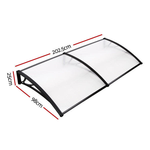 Instahut DIY Window Door Awning Shade 1 x 2m - Transparent Does not apply
