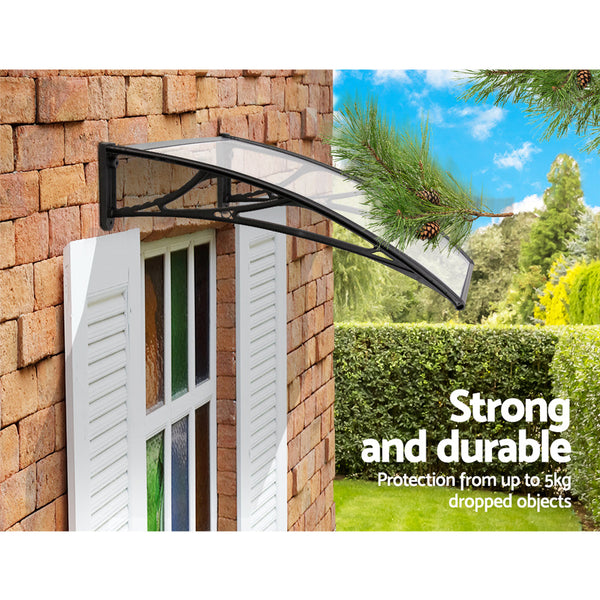 Instahut DIY Window Door Awning Shade 1 x 2m - Transparent Does not apply