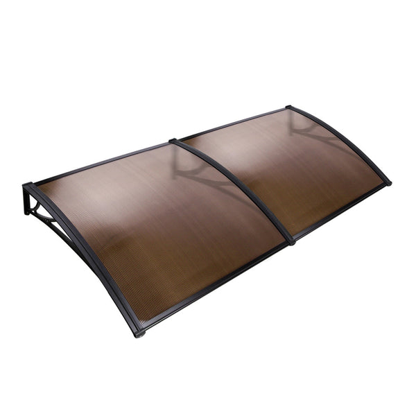 Instahut Window Door Awning Door Canopy Patio UV Sun Shield BROWN 1mx2m DIY Does not apply