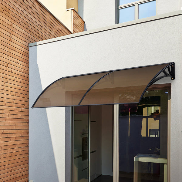 Instahut Window Door Awning Door Canopy Patio UV Sun Shield BROWN 1mx2m DIY Does not apply