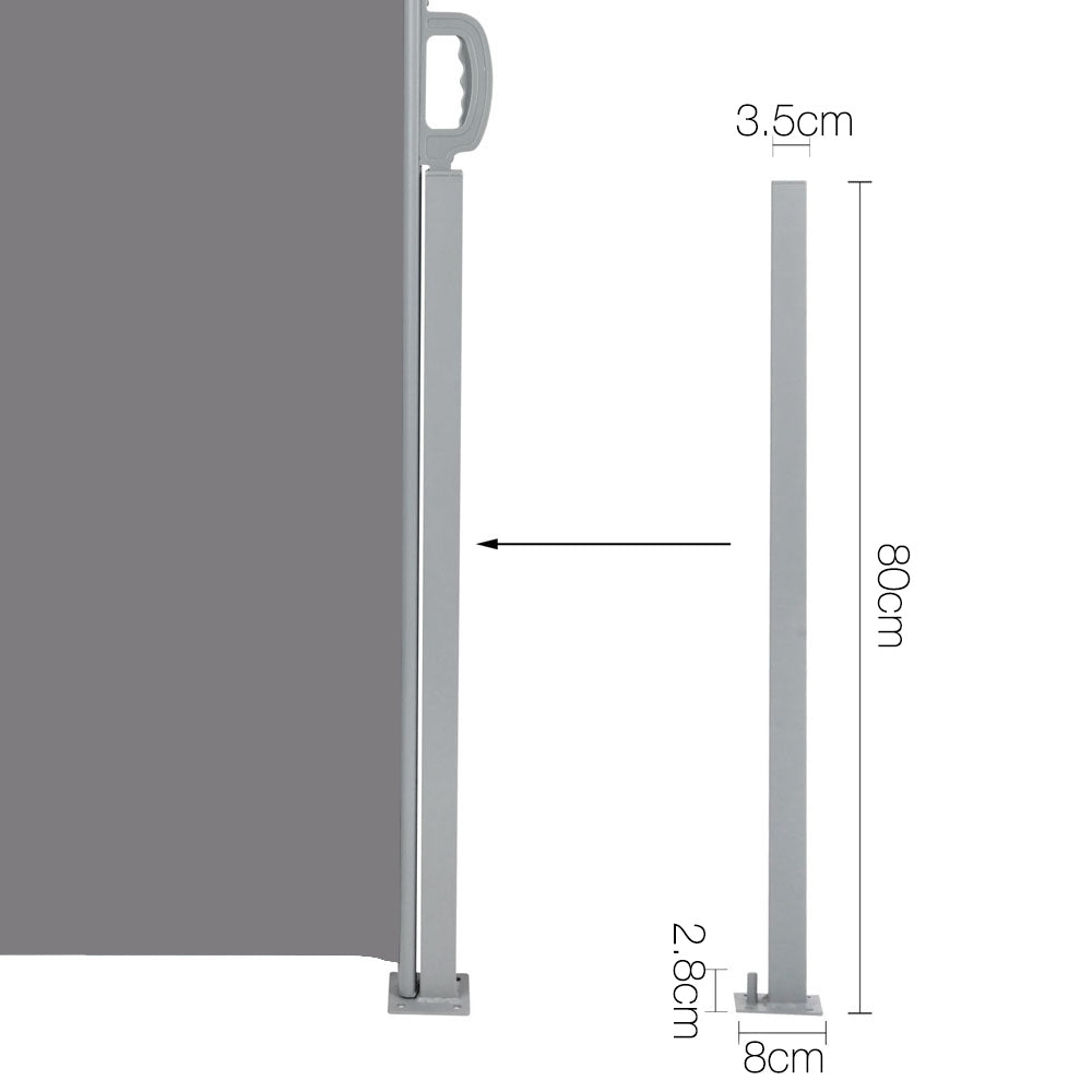 Instahut Retractable Side Awning Shade 1.8 x 3m - Grey freeshipping - Awezingly