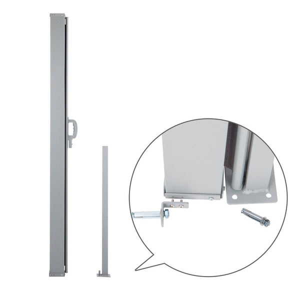 Instahut Retractable Side Awning Shade 1.8 x 3m - Grey freeshipping - Awezingly