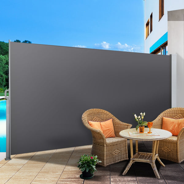 Instahut Retractable Side Awning Shade 1.8 x 3m - Grey freeshipping - Awezingly