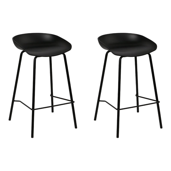 Artiss Set of 2 Metal Bar Stools - Black Artiss