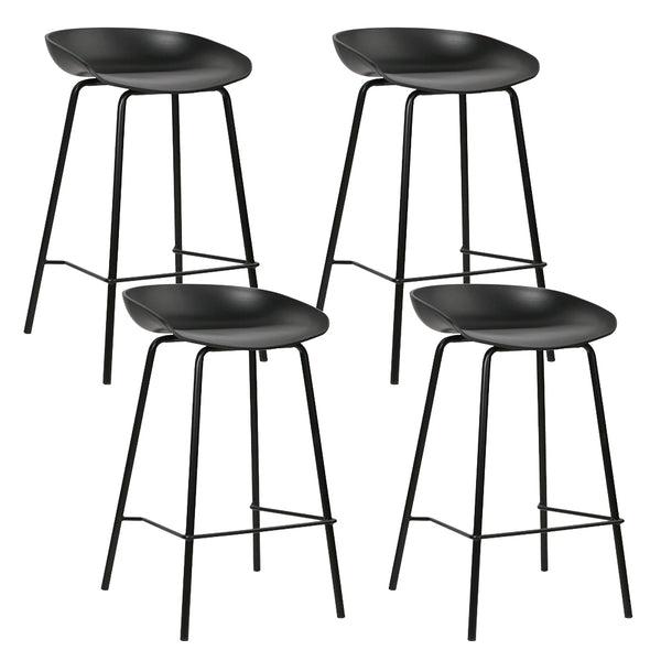 Artiss Set of 4 Metal Bar Stools - Black freeshipping - Awezingly