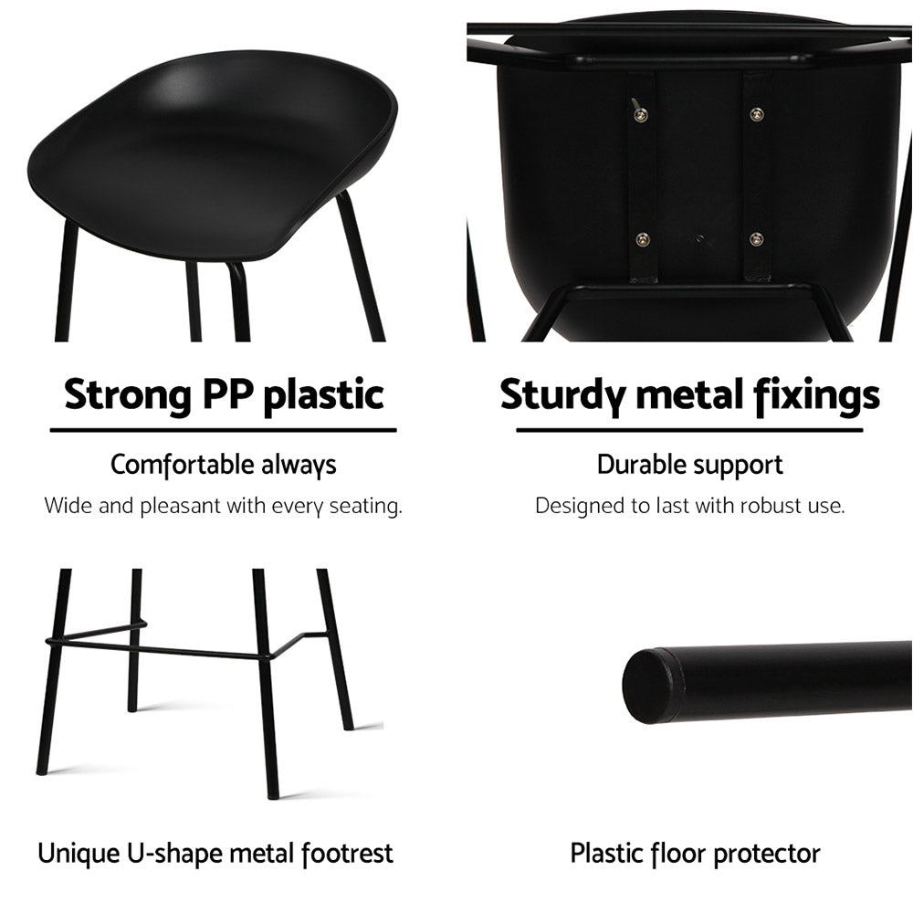 Artiss Set of 4 Metal Bar Stools - Black freeshipping - Awezingly