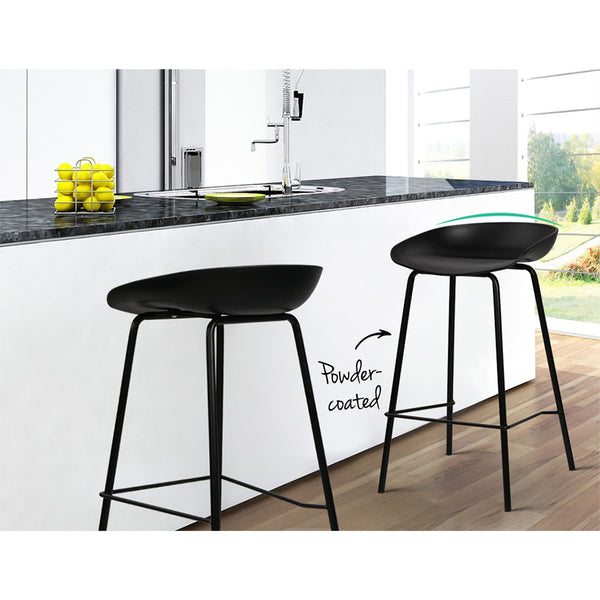 Artiss Set of 4 Metal Bar Stools - Black freeshipping - Awezingly