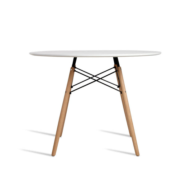 Artiss Dining Table 4 Seater Round Replica DSW Eiffel Kitchen Timber White Artiss
