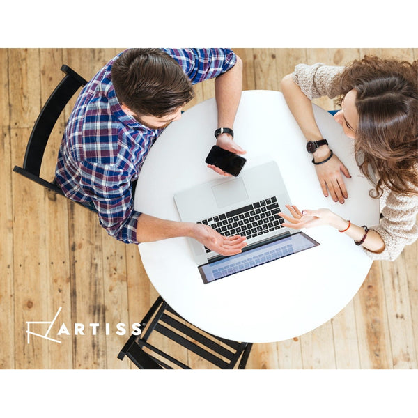 Artiss Dining Table Round 4 Seater Replica Tables Cafe Timber White 90cm freeshipping - Awezingly