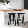 Artiss Set of 2 Wooden Backless Bar Stools - Black