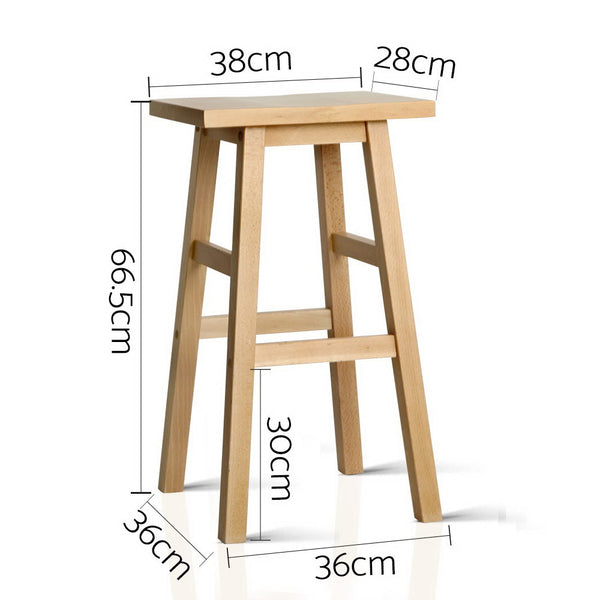 Artiss Set of 2 Wooden Backless Bar Stools - Natural freeshipping - Awezingly