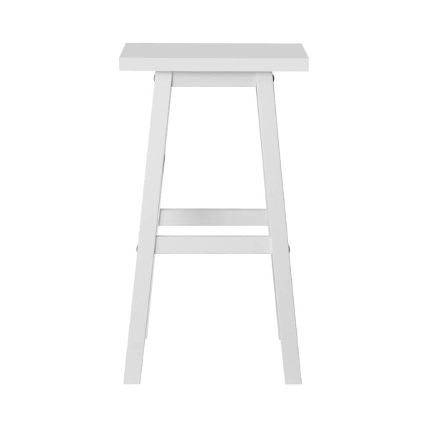 Artiss Set of 2 Wooden Backless Bar Stools - White Artiss