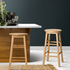 Artiss Set of 2 Beech Wood Backless Bar Stools - Natural