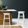 Artiss Set of 2 Beech Wood Backless Bar Stools - White