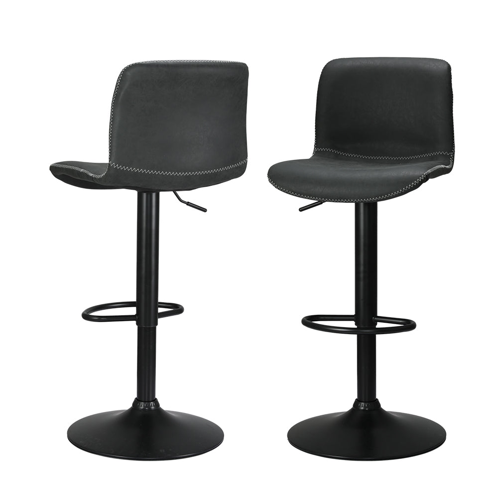 Artiss 2x Bar Stools Kitchen Swivel Bar Stool Gas Lift Chairs Barstools Black Artiss