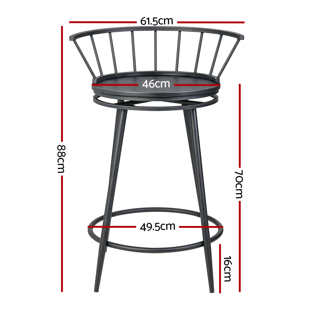 Artiss Bar Stools Kitchen Stools Wooden Dining Chair Swivel Metal Chairs x2 Artiss