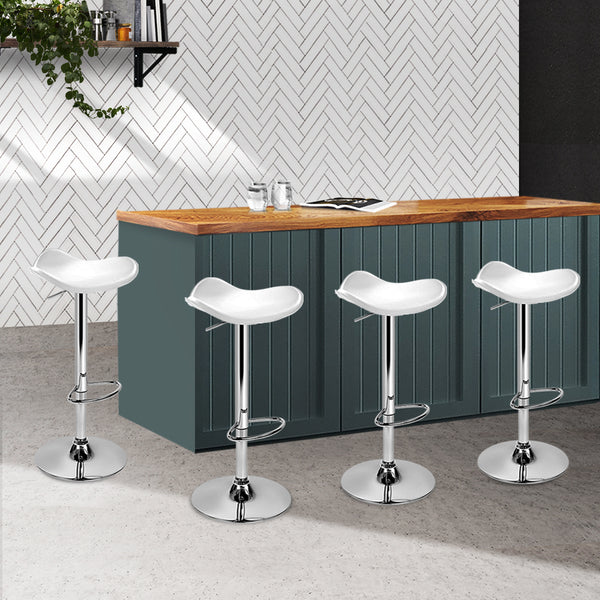 Artiss Set of 4 Swivel Bar Stools - White freeshipping - Awezingly