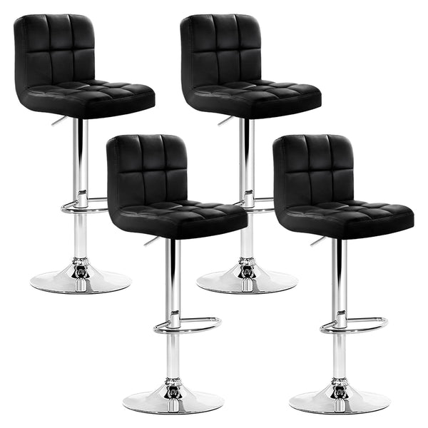 Artiss Set of 4 Bar Stools Gas lift Swivel - Steel and Black freeshipping - Awezingly