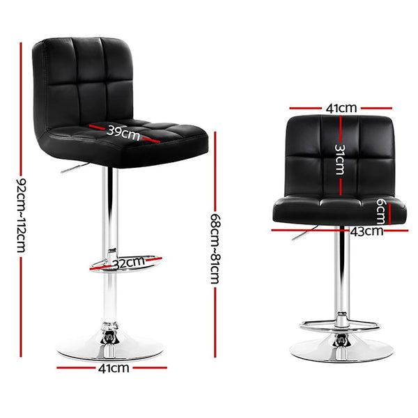 Artiss Set of 4 Bar Stools Gas lift Swivel - Steel and Black freeshipping - Awezingly